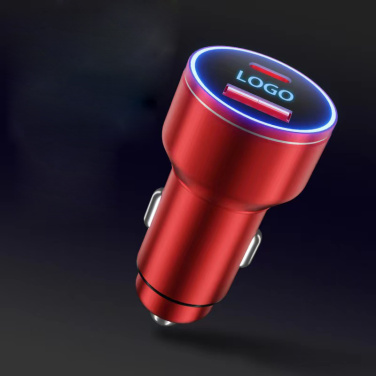 Logo trade advertising products picture of: Car charger with enlighted logo for engraving