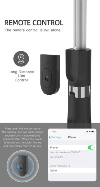 Logo trade promotional merchandise image of: Selfie stick with tripod, K06
