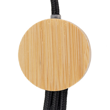Logo trade business gift photo of: 3-in-1 cable with elighted logo in a wooden casing, LH-ZMU06