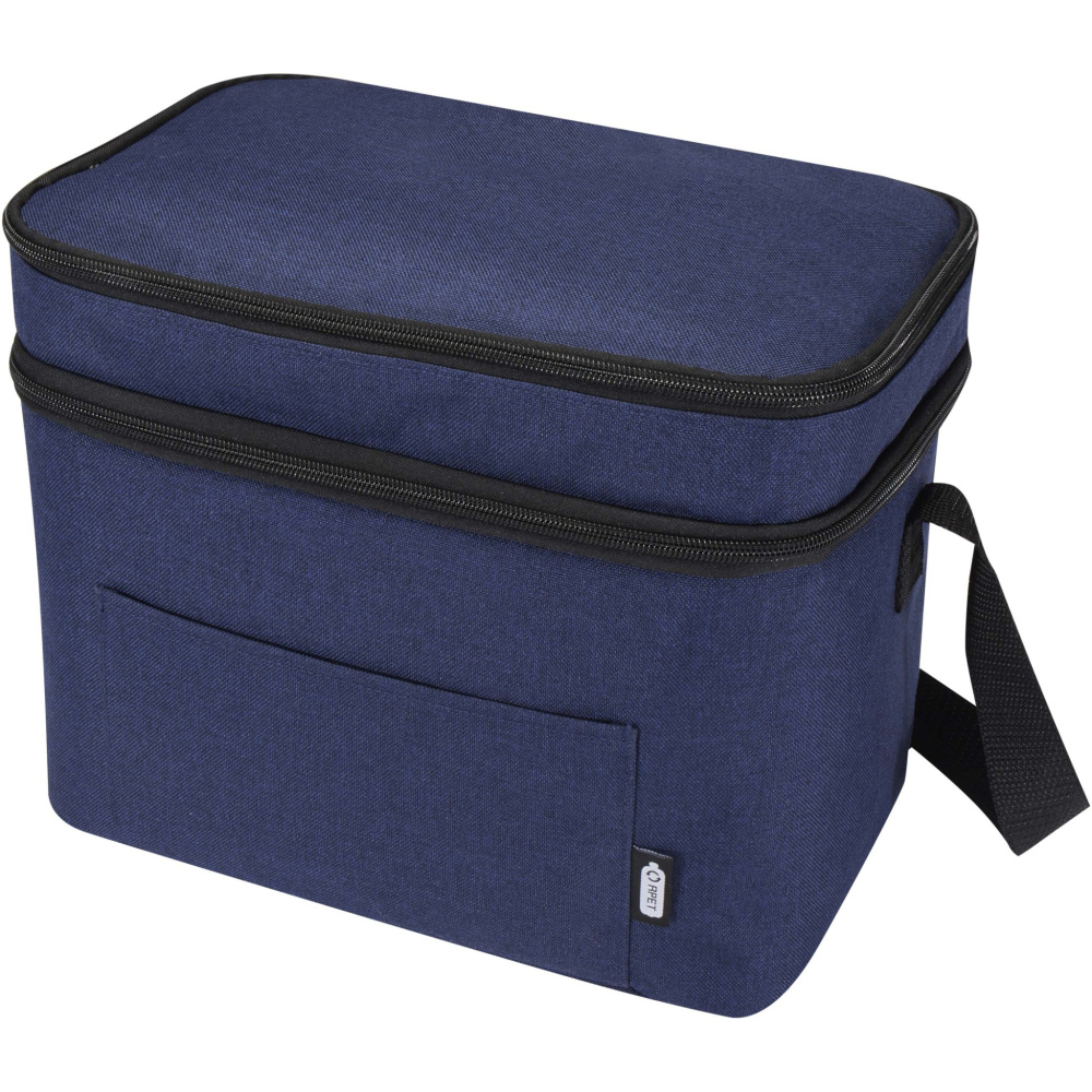 Logo trade promotional giveaway photo of: Tundra GRS RPET double compartments cooler bag 13L