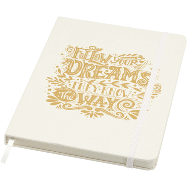 Logo trade promotional giveaways image of: Bass A5 recycled hard cover notebook with lined pages