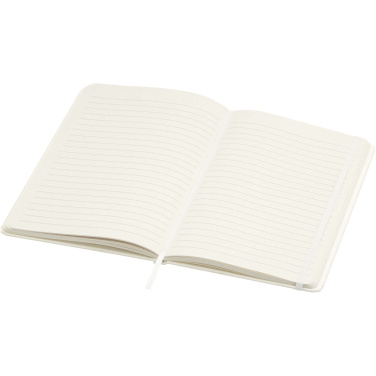 Logo trade promotional giveaways image of: Bass A5 recycled hard cover notebook with lined pages