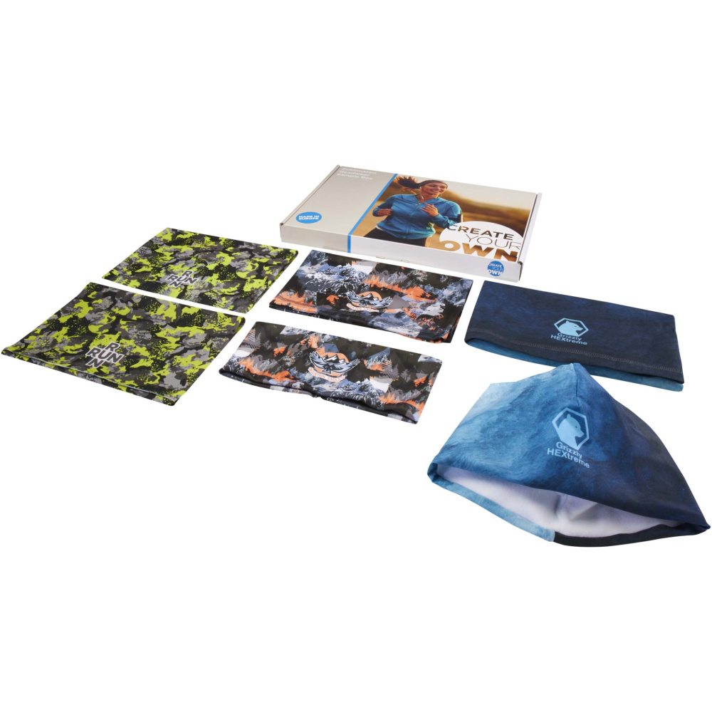 Logo trade promotional giveaways picture of: Sublimation headwear sample box