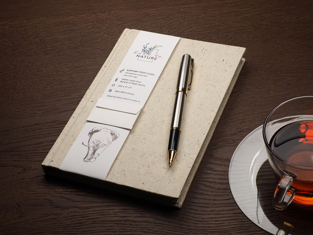 Logotrade promotional gift picture of: Recycled Elephant Poo Notebook 209734400