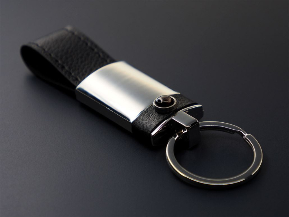 Logo trade promotional gifts image of: Obsidian stone Keyring 1298095