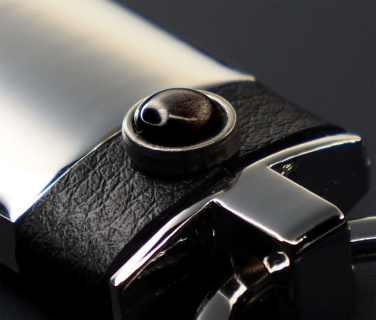Logo trade corporate gifts picture of: Obsidian stone Keyring 1298095