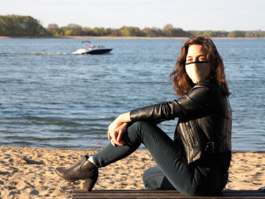Logotrade promotional gift image of: MARS PRO cotton mask (size M) with pocket and HEPA filter 1380165