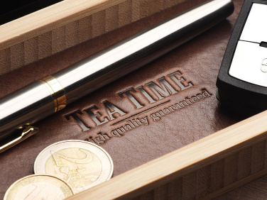 Logo trade corporate gifts image of: Wooden desk organiser 1852292