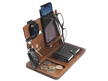 Logo trade promotional giveaways image of: Wooden organiser 2016121