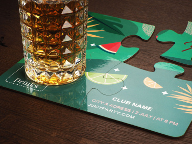 Logo trade promotional giveaway photo of: Set of 4 PUZZLE glass coasters 1835117