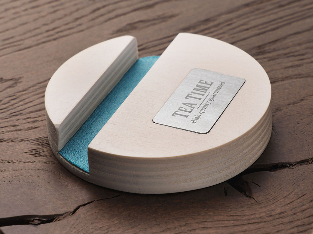 Logo trade promotional giveaway photo of: Wooden telephone stand 1833121