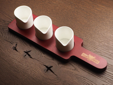 Logo trade corporate gift photo of: Wooden 3 Shot Serving Board 1863121
