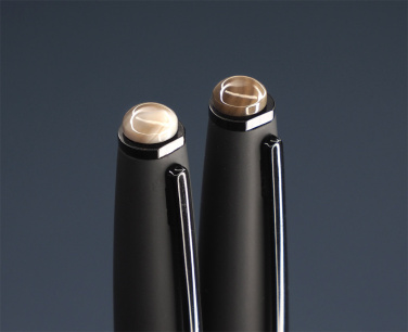 Logo trade promotional item photo of: Striped Flint Pen set 1284036