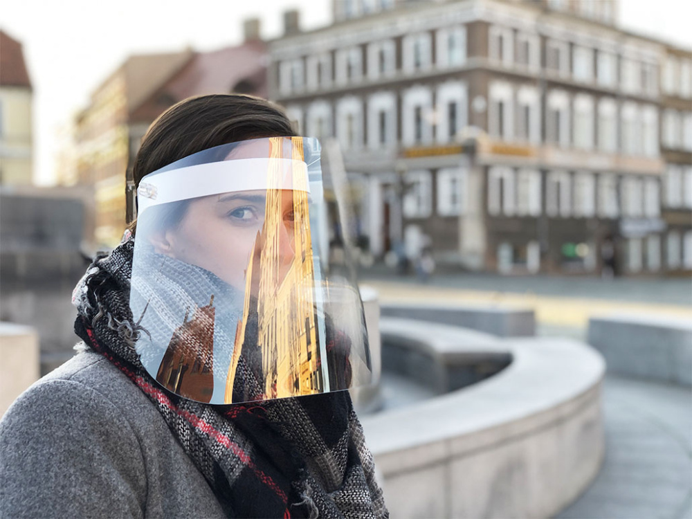 Logo trade promotional giveaways image of: TEMIDA tilting face shield 1424162