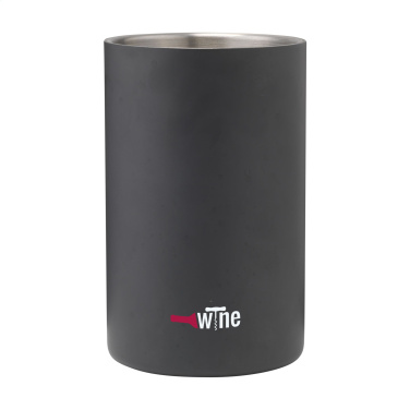Logo trade corporate gift photo of: CoolSteel Black wine cooler