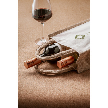 Logotrade advertising products photo of: Jute Canvas Double Wine Bag