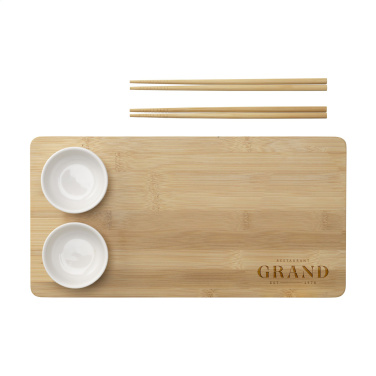 Logo trade corporate gifts image of: Temaki Bamboo Sushi Tray gift set