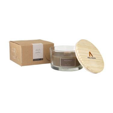 Logo trade promotional gift photo of: Wooosh Flame Scented Candle Dark Amber