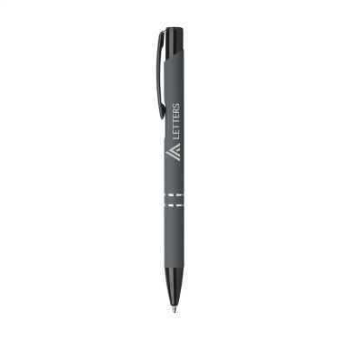 Logo trade promotional items image of: Ebony Rubberised pen