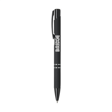 Logo trade corporate gifts picture of: Ebony Rubberised pen