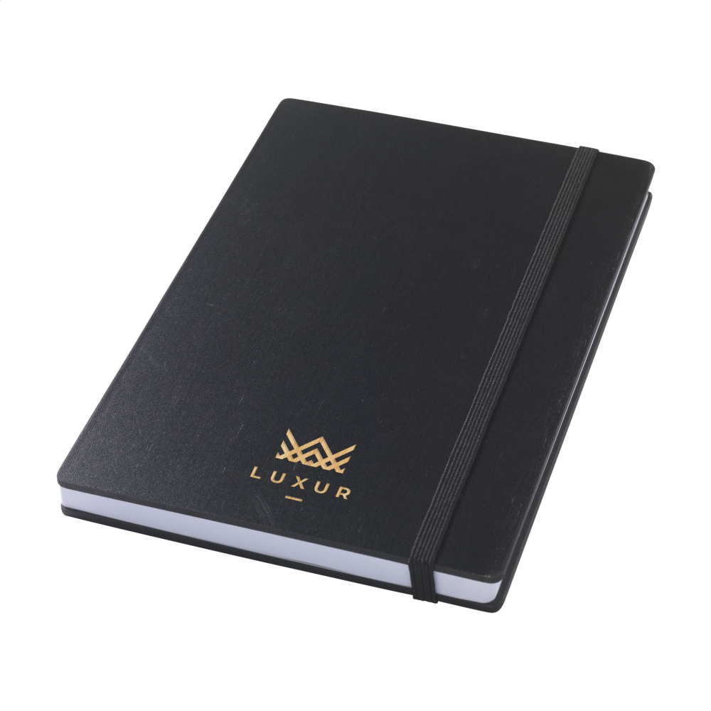 Logotrade promotional item picture of: Bamboo Journal Naked Spine Paper Notebook Black A5