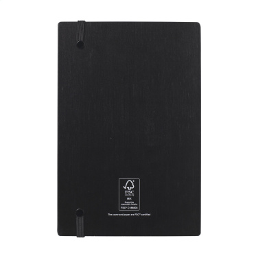 Logo trade promotional merchandise photo of: Bamboo Journal Naked Spine Paper Notebook Black A5