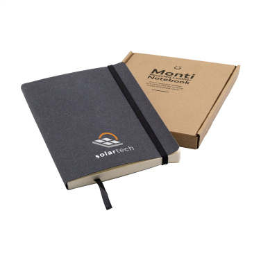 Logotrade promotional item image of: Monti Recycled Leather - Paper Notebook A5