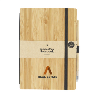 Logo trade promotional giveaways picture of: BambooPlus Paper Notebook A5 - Inkless Pen
