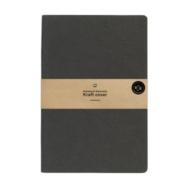 Logo trade promotional gift photo of: Paper Notebook GRS Washable Kraft Cover A5