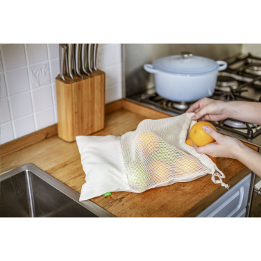 Logo trade promotional gift photo of: Natura Organic GOTS Mesh Bag (120 g/m²) fruit bag