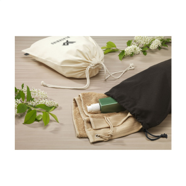 Logo trade promotional products picture of: Gift Pouch Natural GRS Recycled Cotton (150 g/m²) L