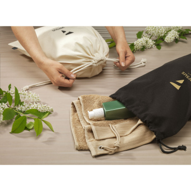 Logo trade promotional items image of: Gift Pouch Natural GRS Recycled Cotton (150 g/m²) L