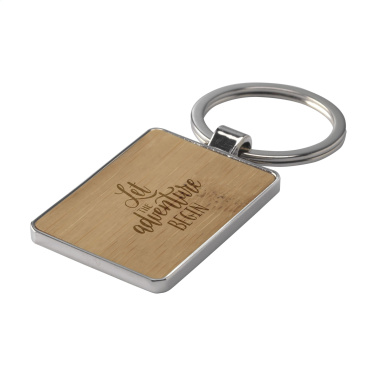 Logotrade promotional giveaway image of: Bamboo Key Rectangle keyring