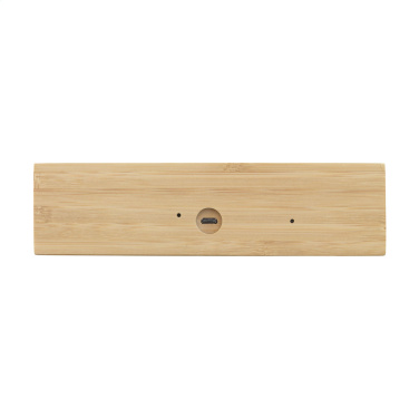 Logotrade promotional gift picture of: Bamboo Alarm Clock with Wireless Charger