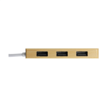 Logo trade business gifts image of: Bamboo USB Hub