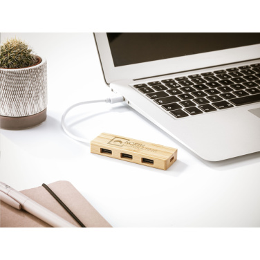 Logotrade promotional item image of: Bamboo USB Hub