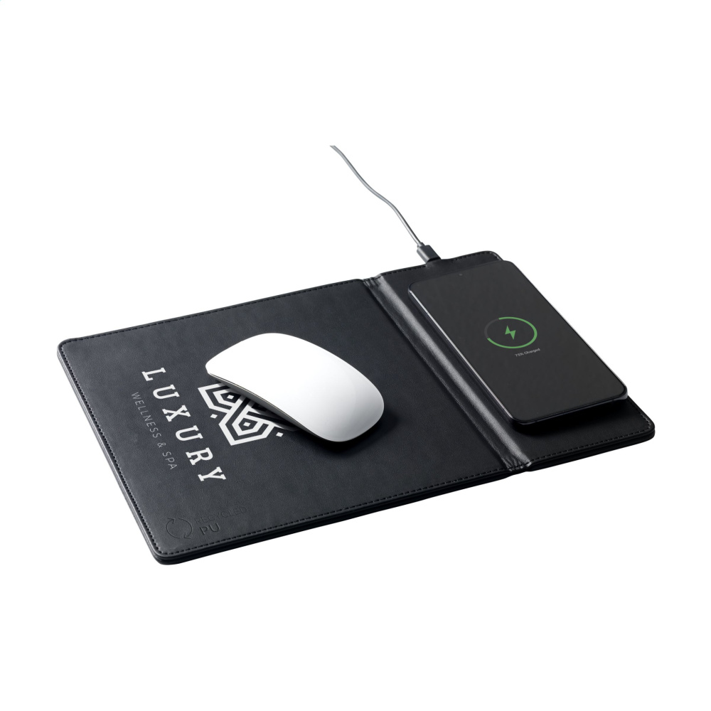 Logotrade promotional merchandise picture of: RCS Recycled Wireless Charging Mousepad