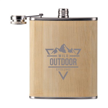 Logo trade promotional giveaways picture of: Hipflask Bamboo 200 ml drinking bottle