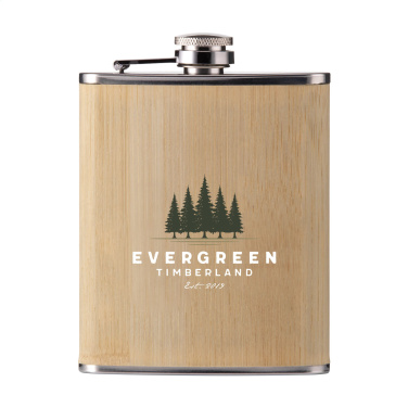 Logo trade advertising product photo of: Hipflask Bamboo 200 ml drinking bottle