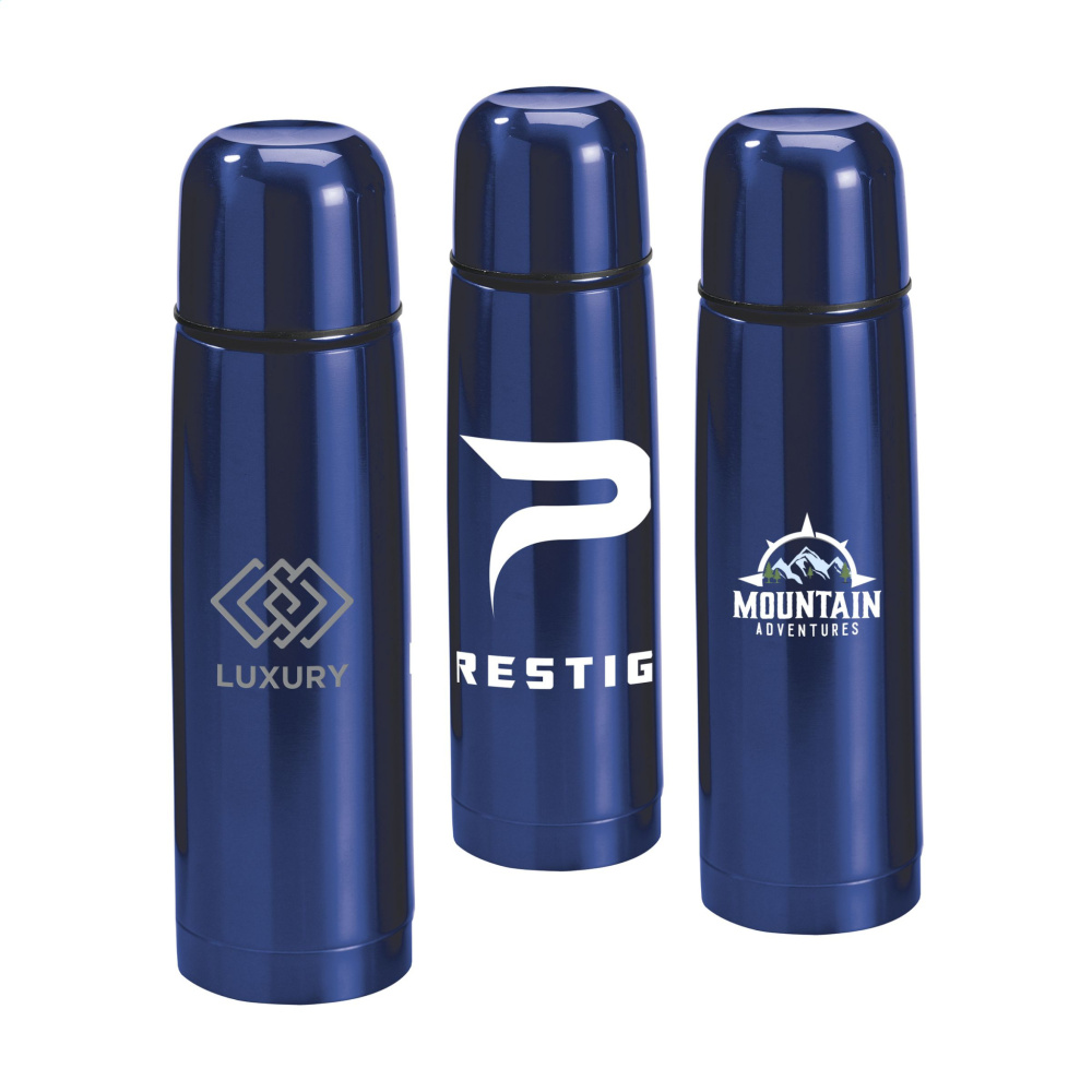 Logo trade promotional gifts picture of: ThermoColour RCS Recycled Steel 500 ml thermo bottle