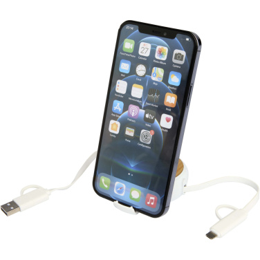Logo trade promotional products image of: Chechia 5-in-1 recycled plastic 100 cm retractable data sync and 45W fast charge cable