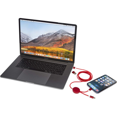 Logo trade promotional products picture of: Alasia 5-in-1 recycled aluminium and plastic 150 cm data sync and 27W fast charge cable