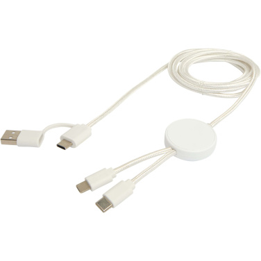 Logotrade promotional products photo of: Citala 5-in-1 recycled plastic 150 cm data sync and 27W fast charge cable