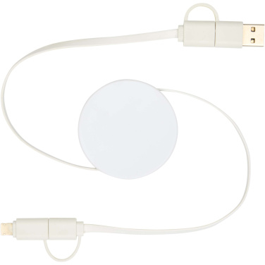 Logo trade promotional gifts picture of: Citala 5-in-1 recycled plastic 90 cm retractable data sync and 40W fast charge cable