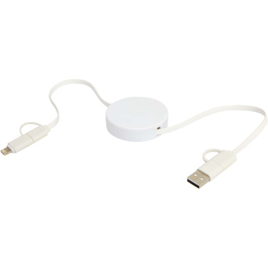 Logotrade promotional giveaway picture of: Citala 5-in-1 recycled plastic 90 cm retractable data sync and 40W fast charge cable