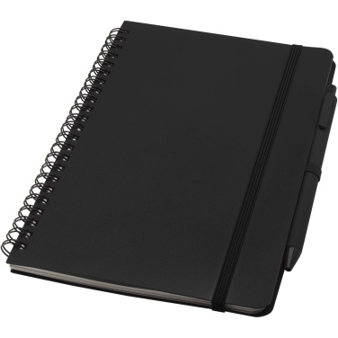 Logotrade promotional product picture of: Thalaasa A5 ocean-bound hard cover notebook with ballpoint pen (black ink)