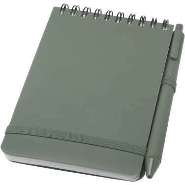 Logo trade promotional giveaways image of: Thalaasa A6 hard cover ocean-bound notebook with ballpoint pen (black ink)