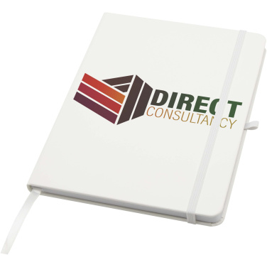 Logo trade advertising product photo of: Teak A5 recycled hard cover notebook with lined pages