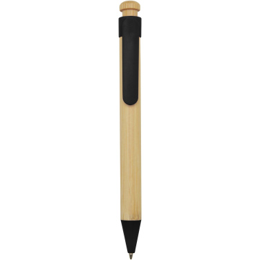 Logotrade promotional gifts photo of: Rattan bamboo and recycled plastic ballpoint pen (black ink)