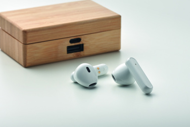 Logotrade corporate gift picture of: TWS earbuds in bamboo case
